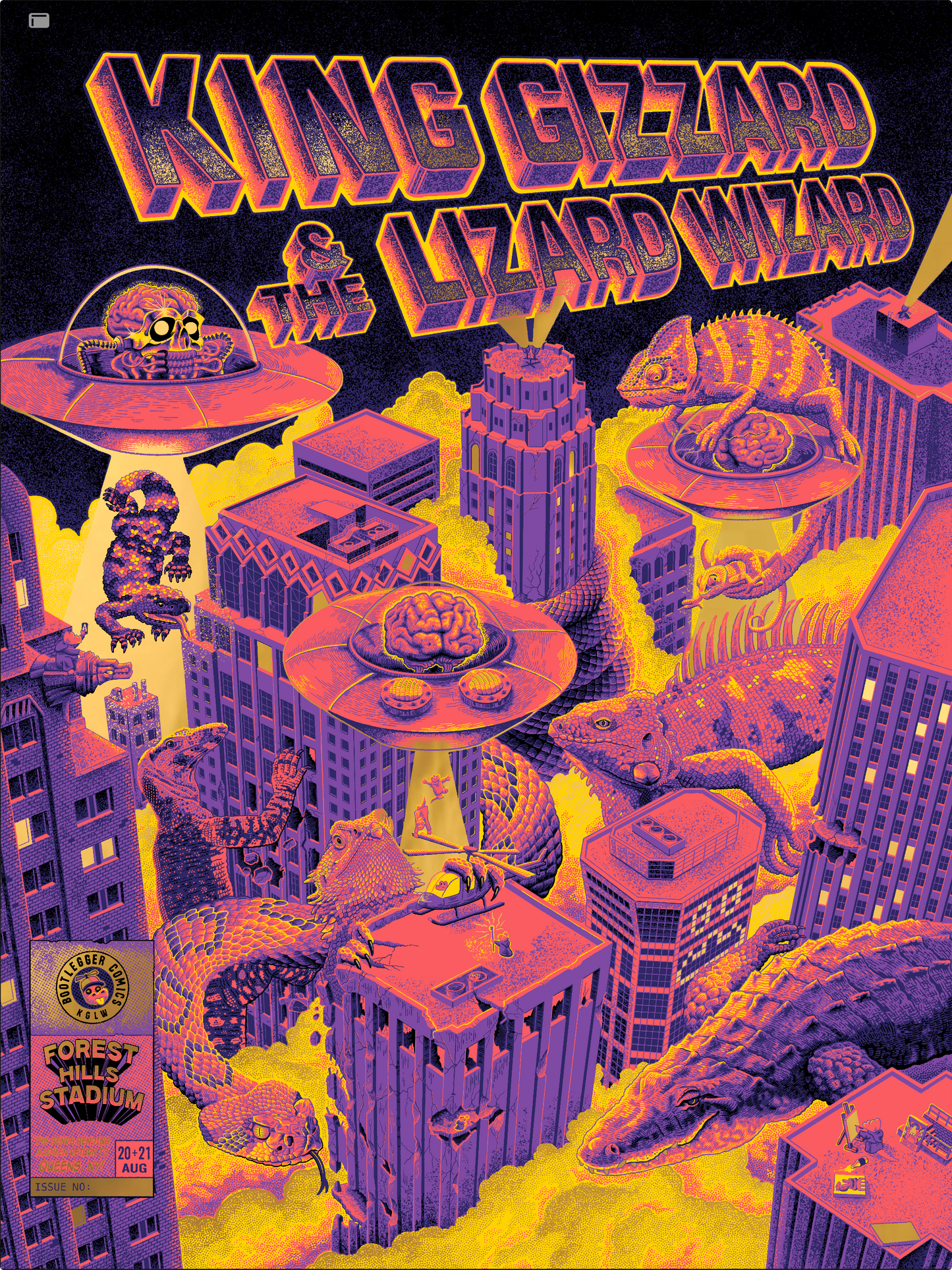 'King Gizzard NY 2026 Bootleg GOLD FOIL'